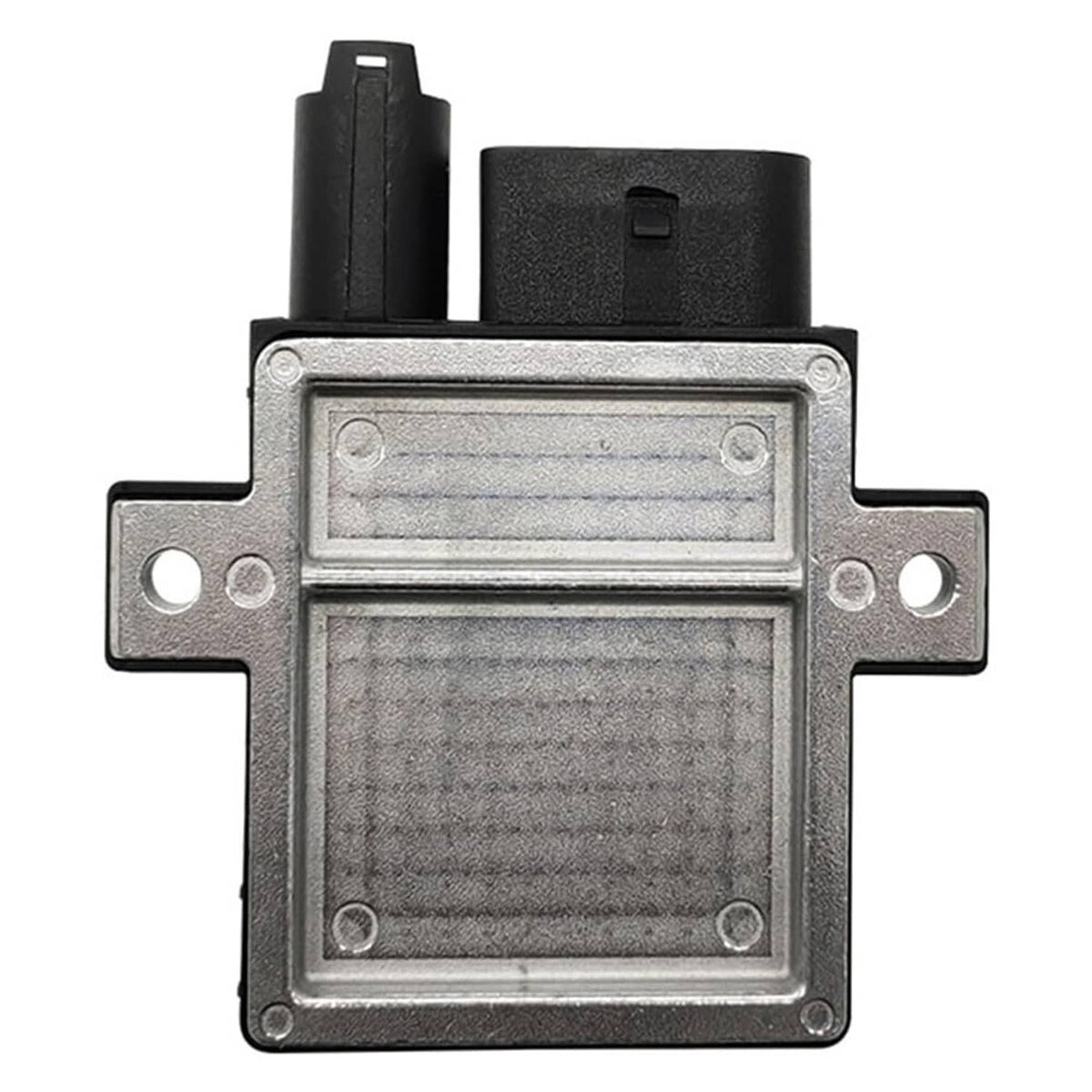 Glow plug control module with textured black top and square metal cover