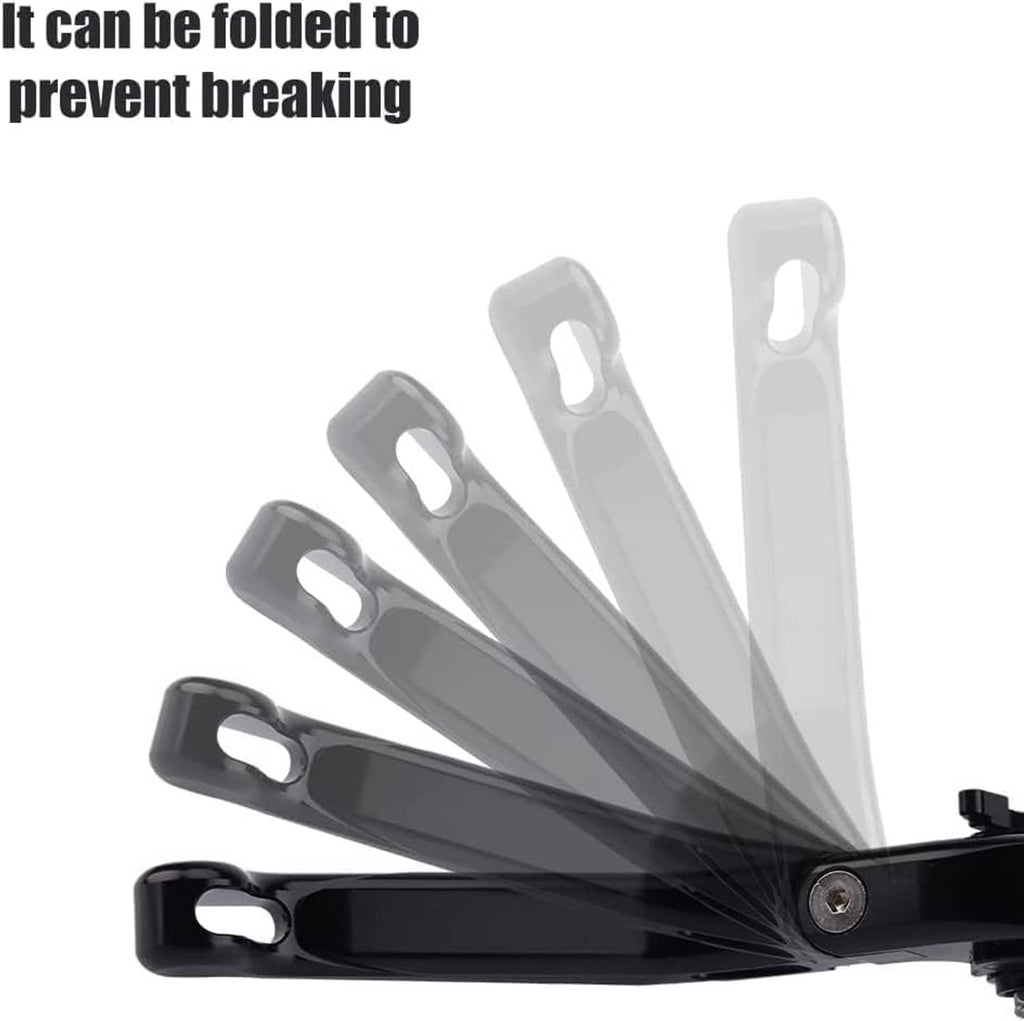 Black folding lever set with multiple fold positions and pivot hardware