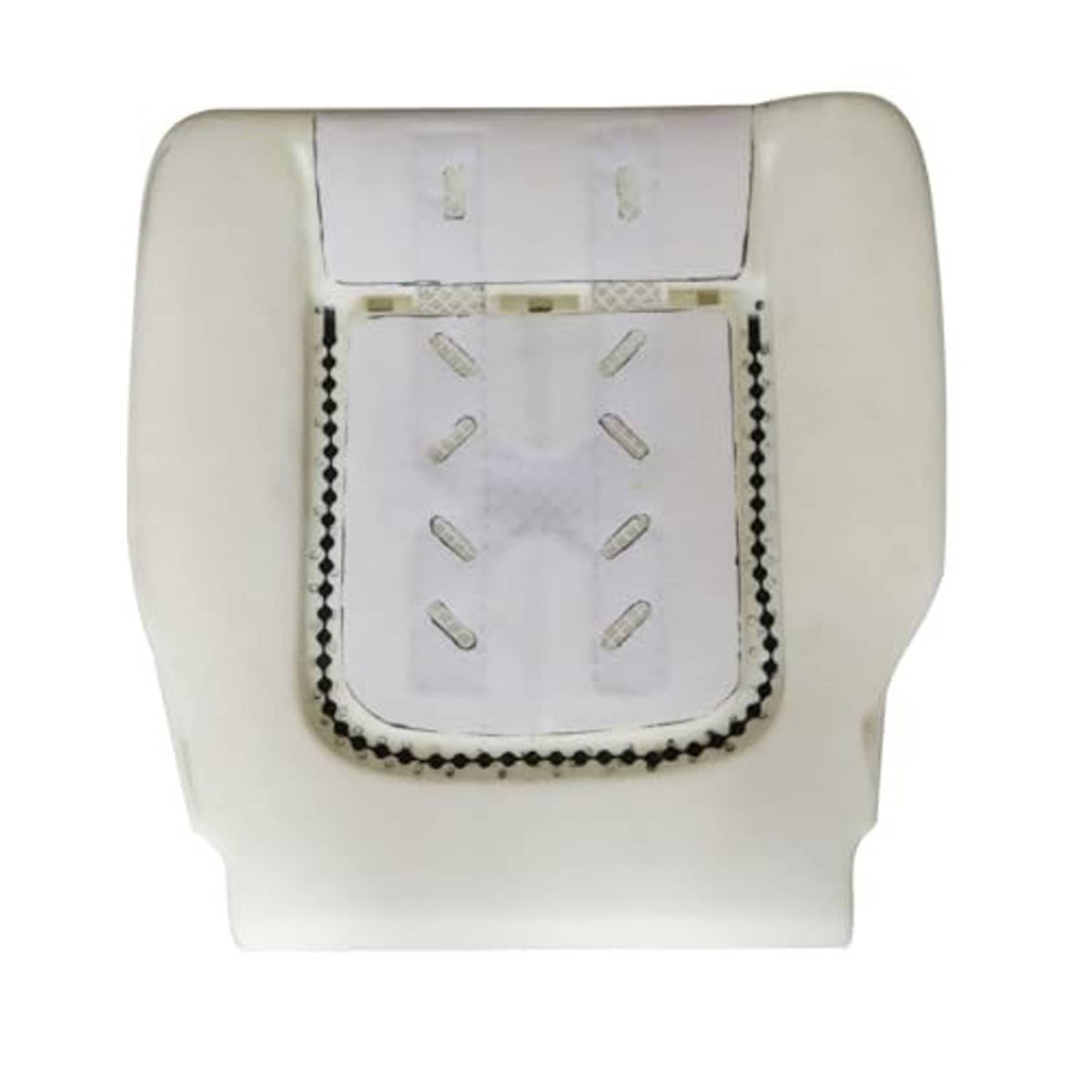 Light beige driver side bottom seat foam cushion with stitched perimeter and center pads