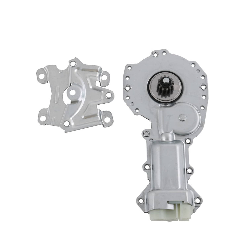 Power window lift motor with 12-tooth gear, metal housing and mounting brackets