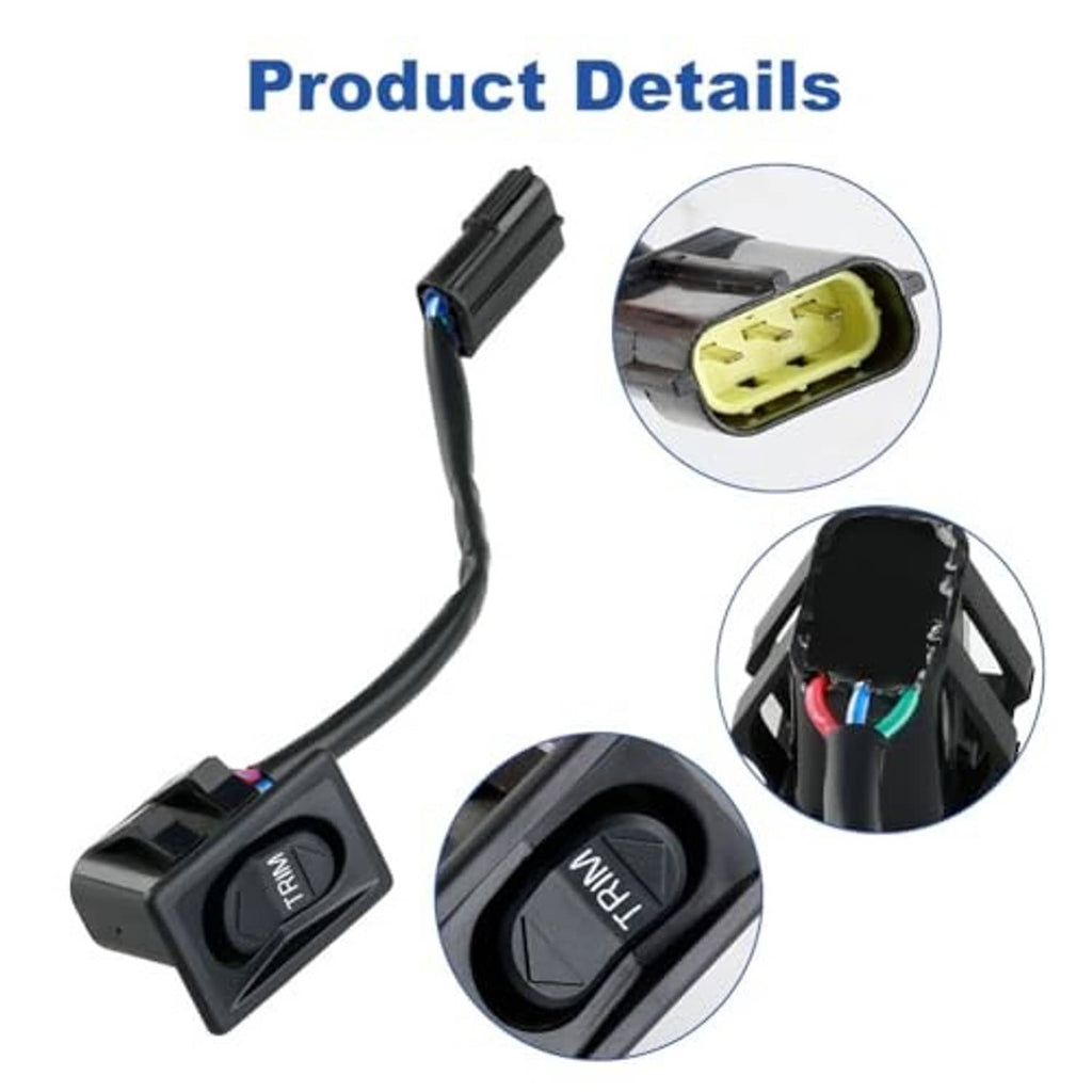 Power trim tilt switch details with rocker button and multi-pin connector