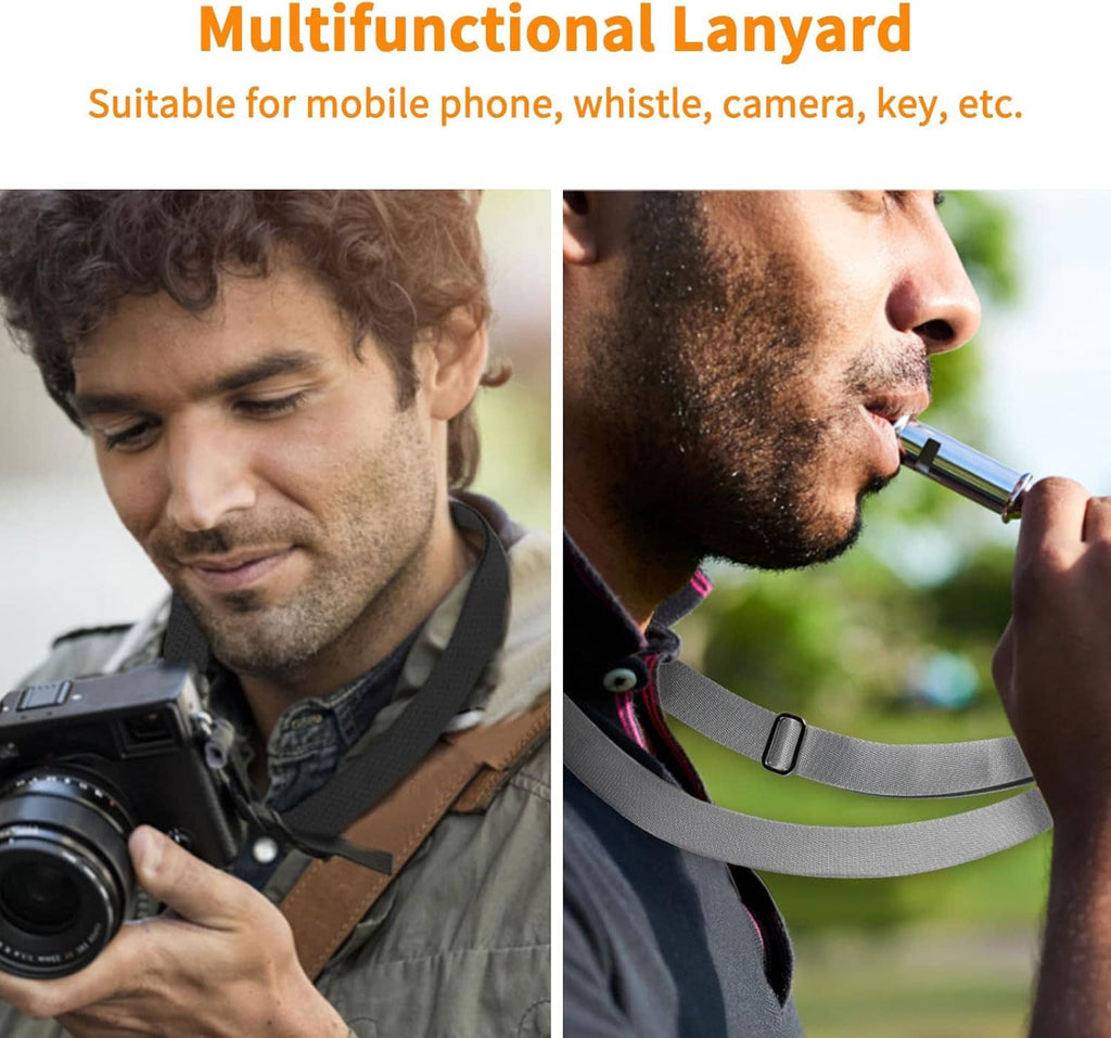 Worn phone lanyard with attached phone for hands-free carrying during travel or work