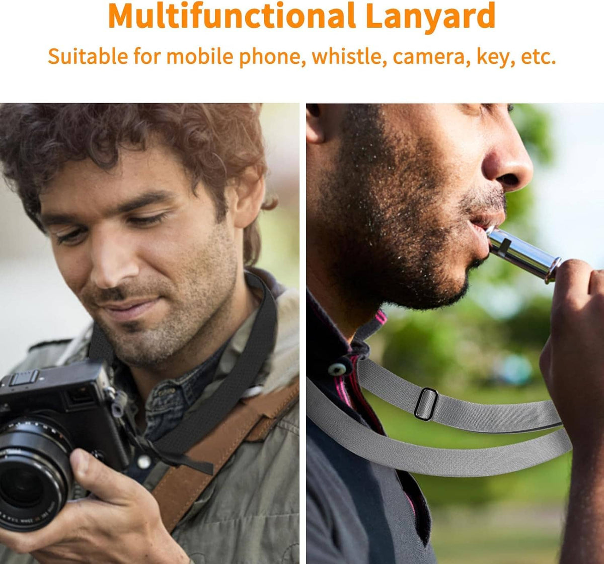Worn phone lanyard with attached phone for hands-free carrying during travel or work