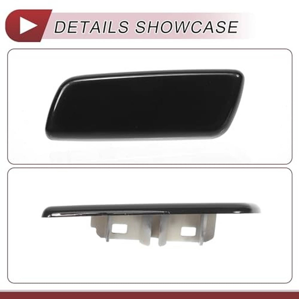 Washer nozzle cover cap front view plus underside with mounting tabs