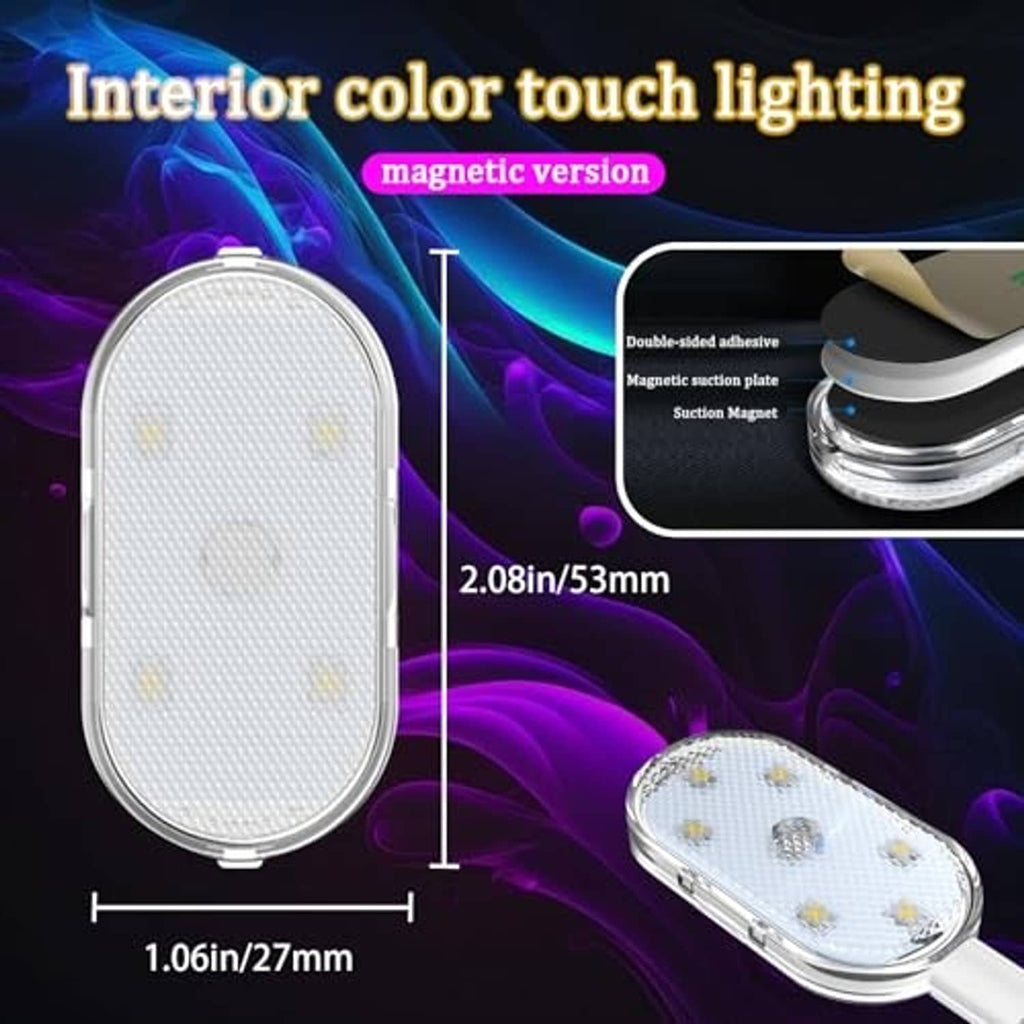 Oval car interior LED panel (magnetic) with size markings in mm