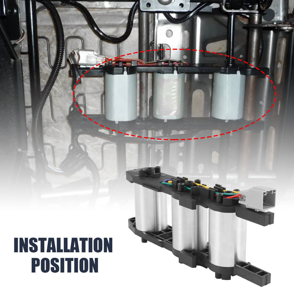 Power seat motor (no memory) with four silver cylinders, black supports, and wiring