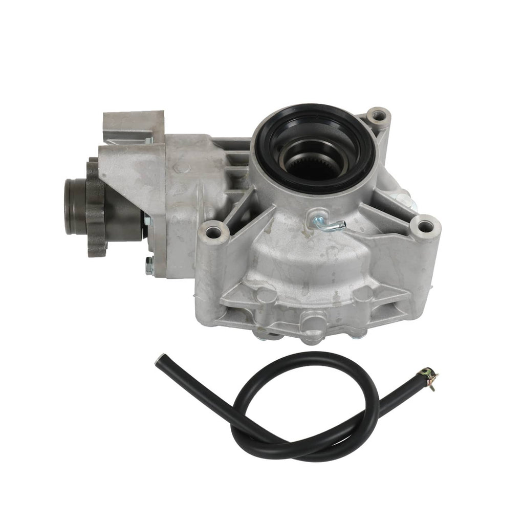 Rear differential assembly with black bearing seal and silver metal housing