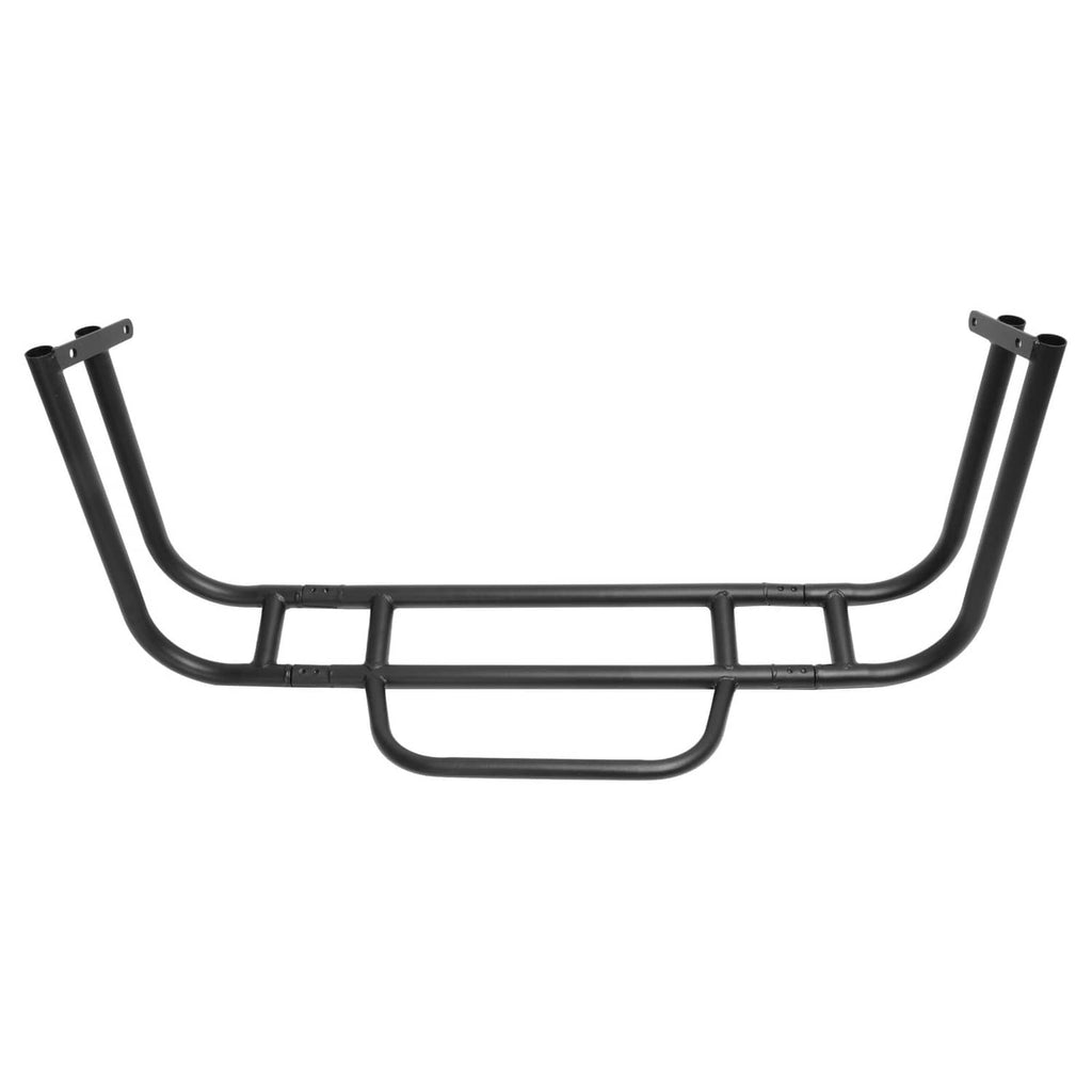 Black brush guard grille bumper with U-shaped lower guard and side brackets