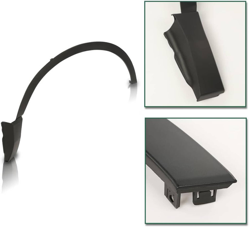 Black fender trim with side brackets and smooth channel for clips