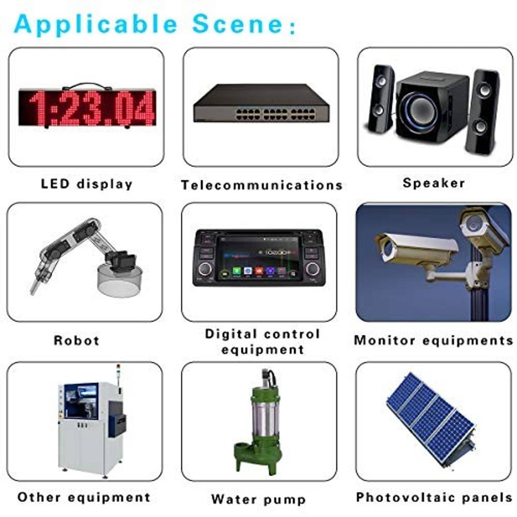 DC buck-boost converter for LED displays, telecom equipment, speakers, and other uses (icons)