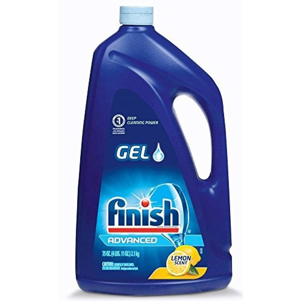 Finish dishwasher gel cleaner, lemon scent 75 oz bottle, blue with handle