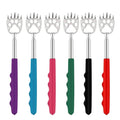 6-pack telescoping bear claw back scratchers with white claw heads and colored handles