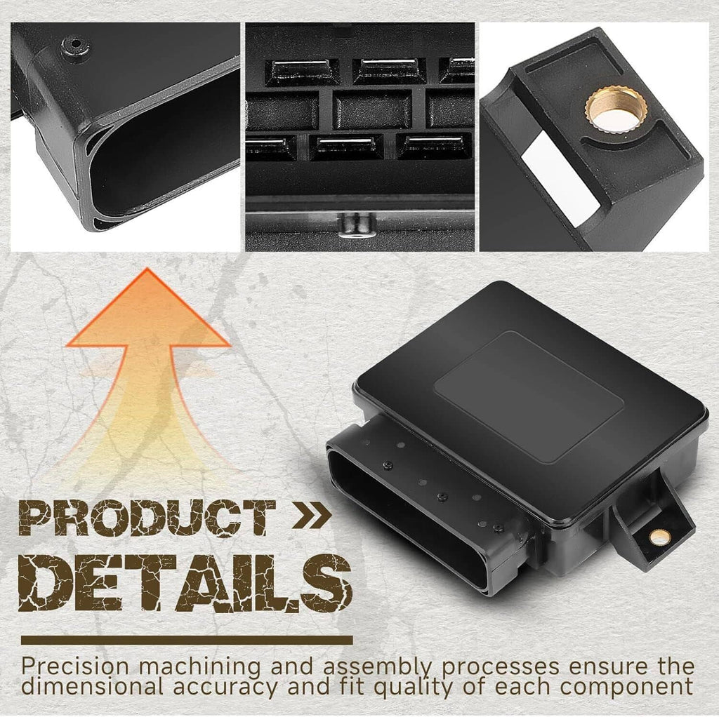 Parking brake control module product details view with connector opening and mounting holes