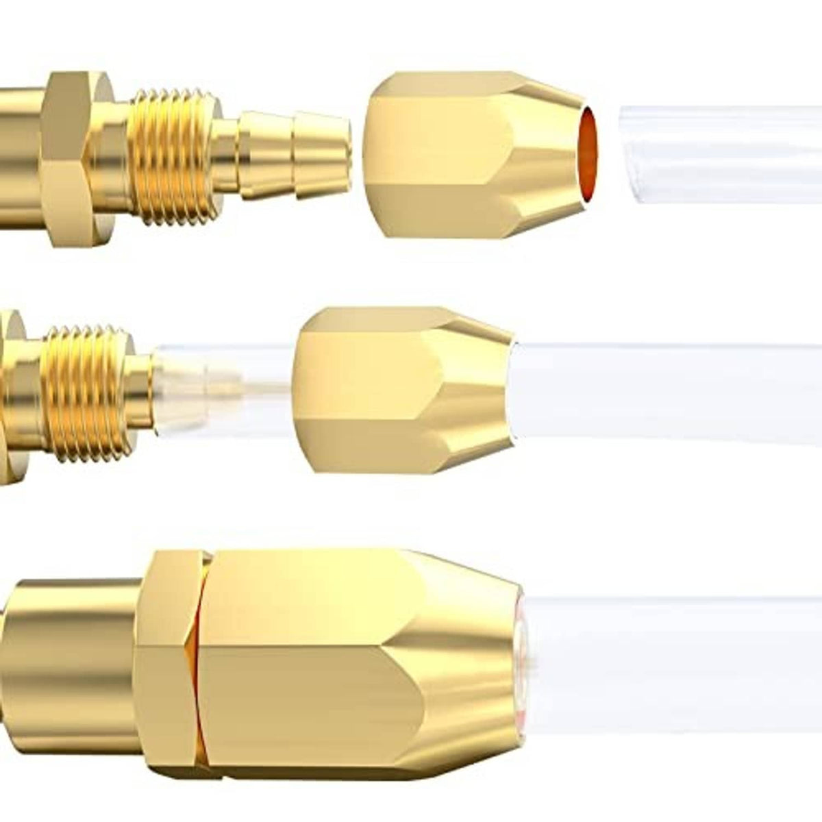 Brass barbed plug fitting connectors with internal threads and barbed hose end