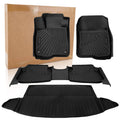 All-season floor mat set in black rubber, front and rear, with raised grip channels