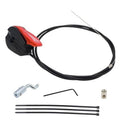 Universal lawn mower throttle cable switch control kit with red-and-black lever handle