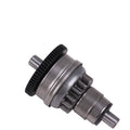 Scooter starter clutch gear with black toothed ring and metal housing
