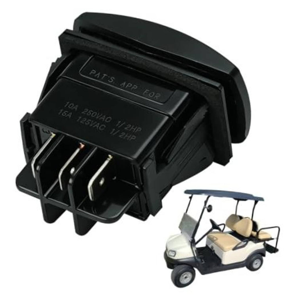 Black forward and reverse switch module with wiring terminals for golf cart