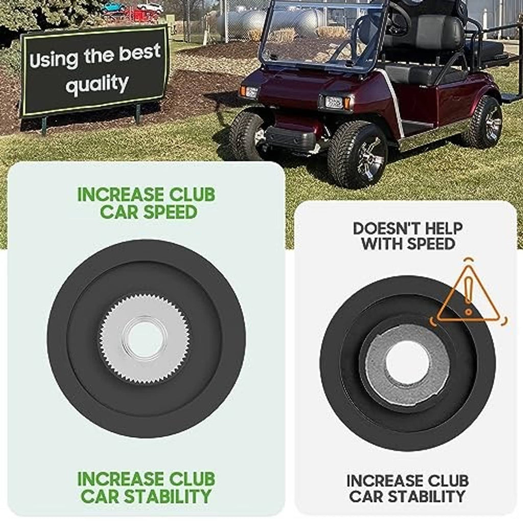 Black speed sensor magnet and comparison graphic for golf cart stability and speed