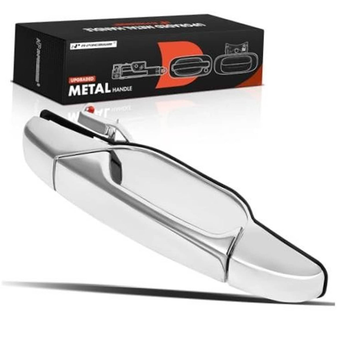 Chrome exterior door handle, front right, metal lever without keyhole