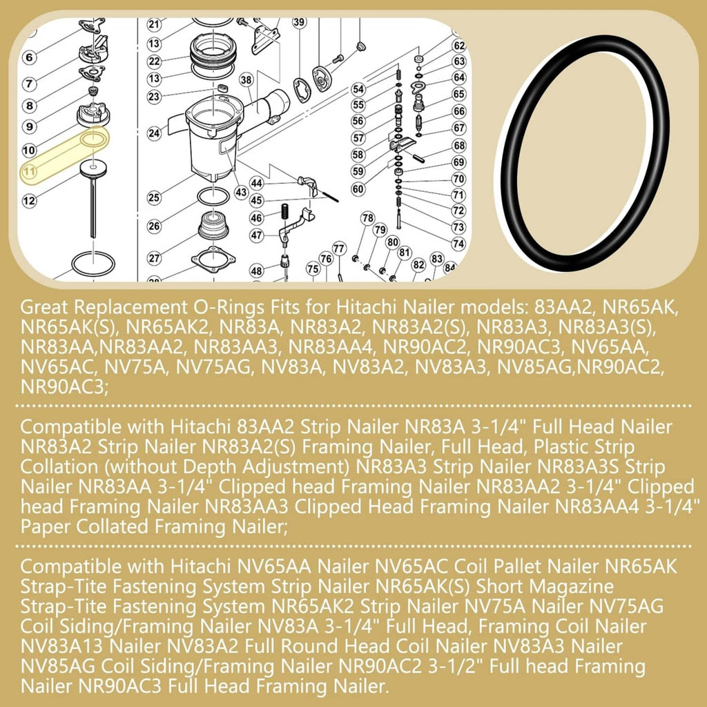 Black piston O-ring seal, round rubber ring