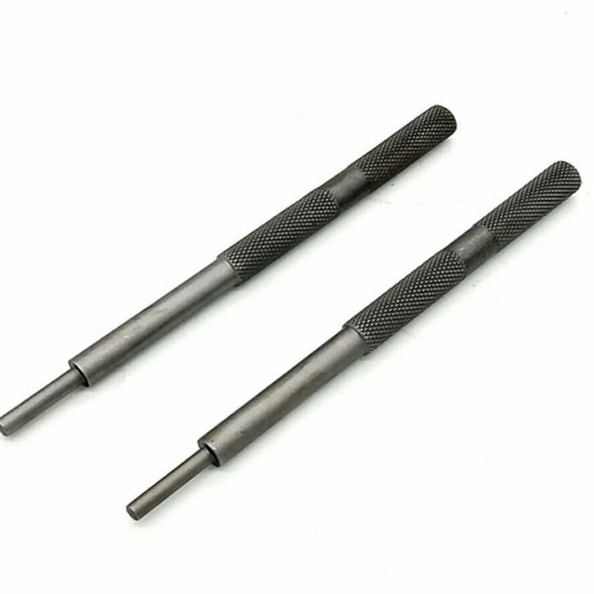 Two engine valve guide tools with textured grips and metal shafts for 5mm/5.5mm