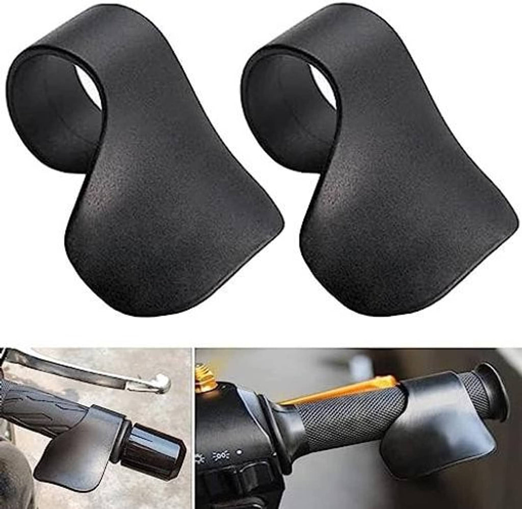 Two black throttle assist covers, angled view with circular openings