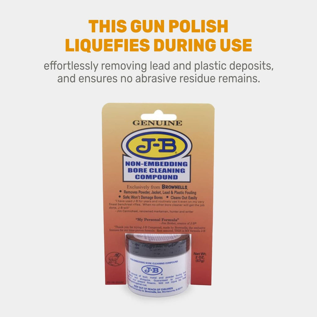 J-B non-embedding bore cleaning compound kit in retail packaging with labeled jar