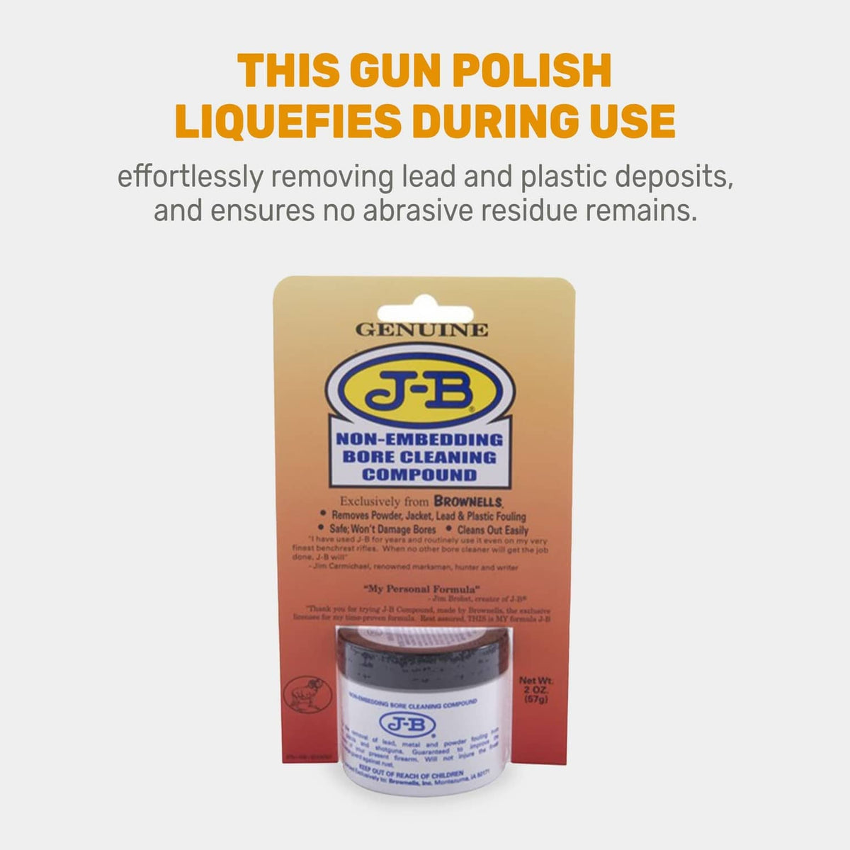 J-B non-embedding bore cleaning compound kit in retail packaging with labeled jar