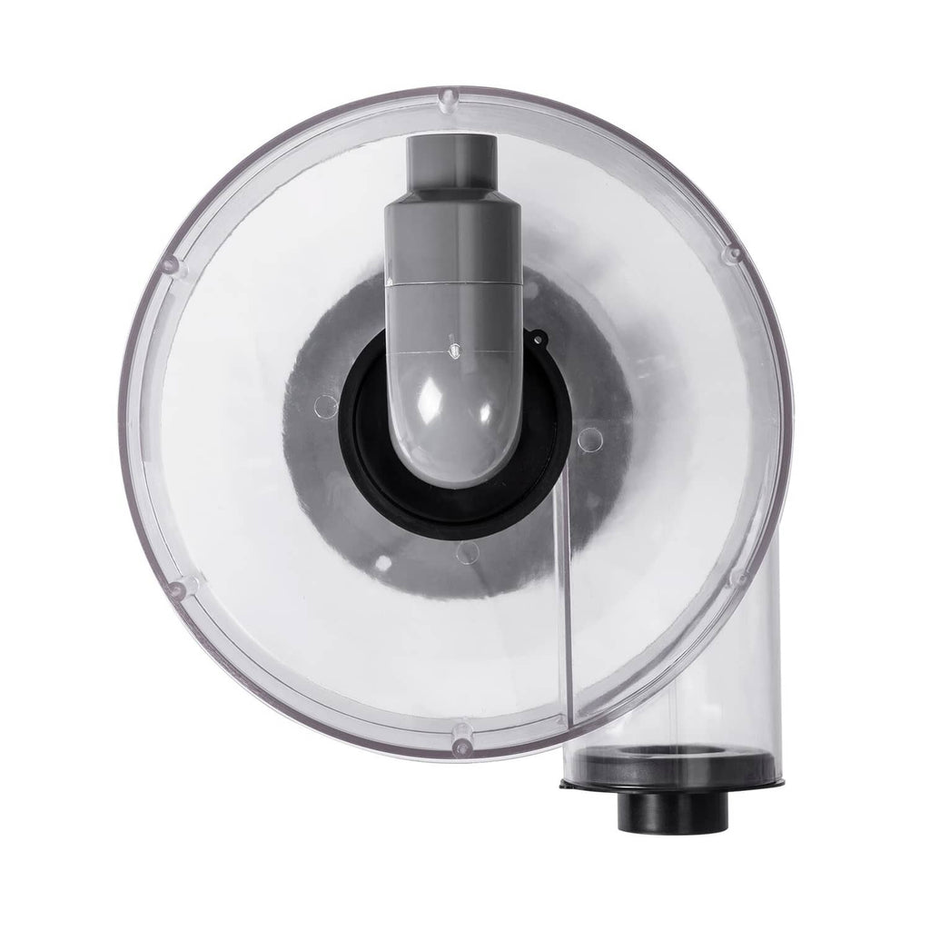 Cyclone dust separator lid with central inlet and outlet port, clear canister for 5-10 gal