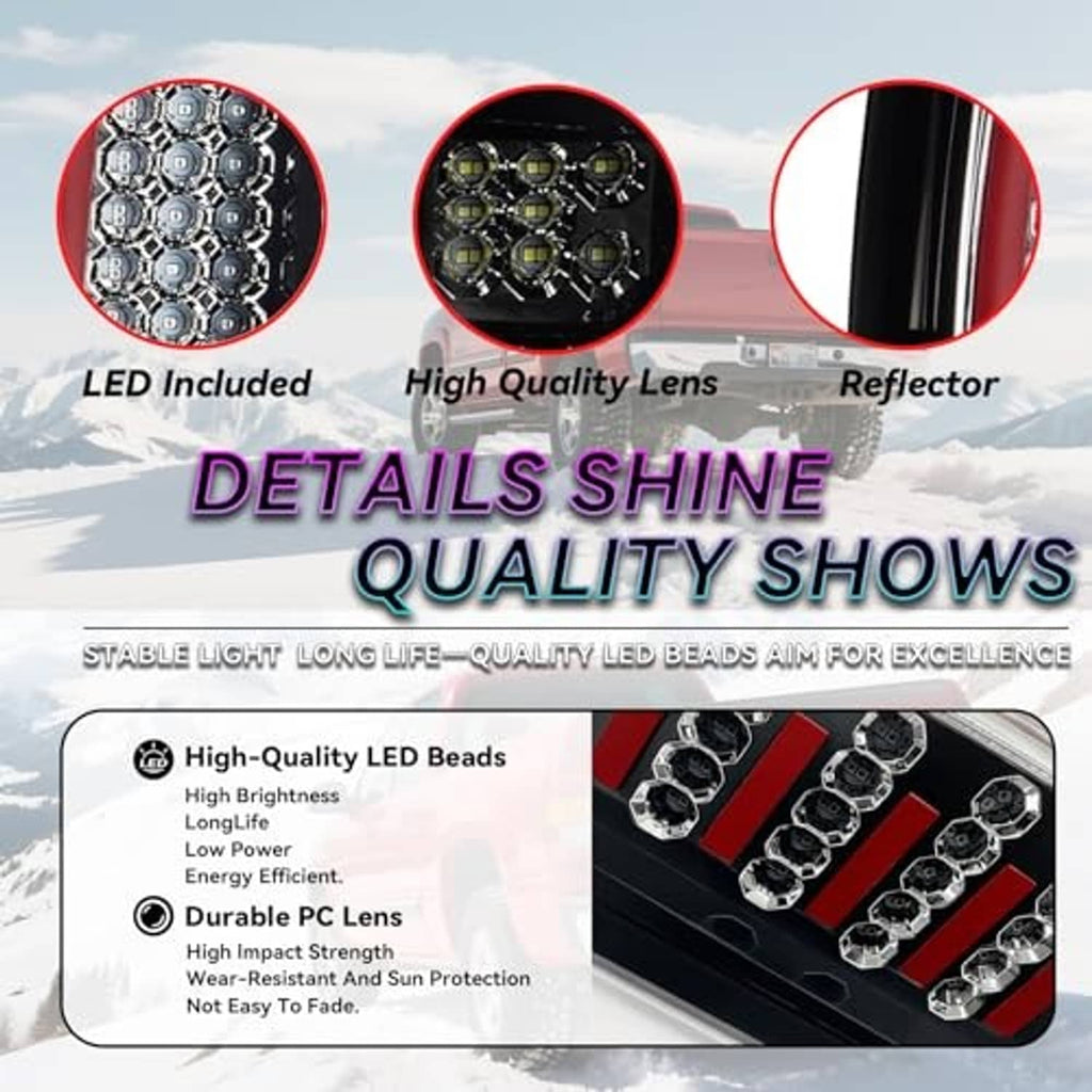 LED third brake light close-up with lens, reflector, and multiple LED beads