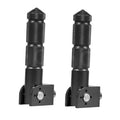 Foldable motorcycle foot pegs with textured black grips and mounting brackets (2-pack)