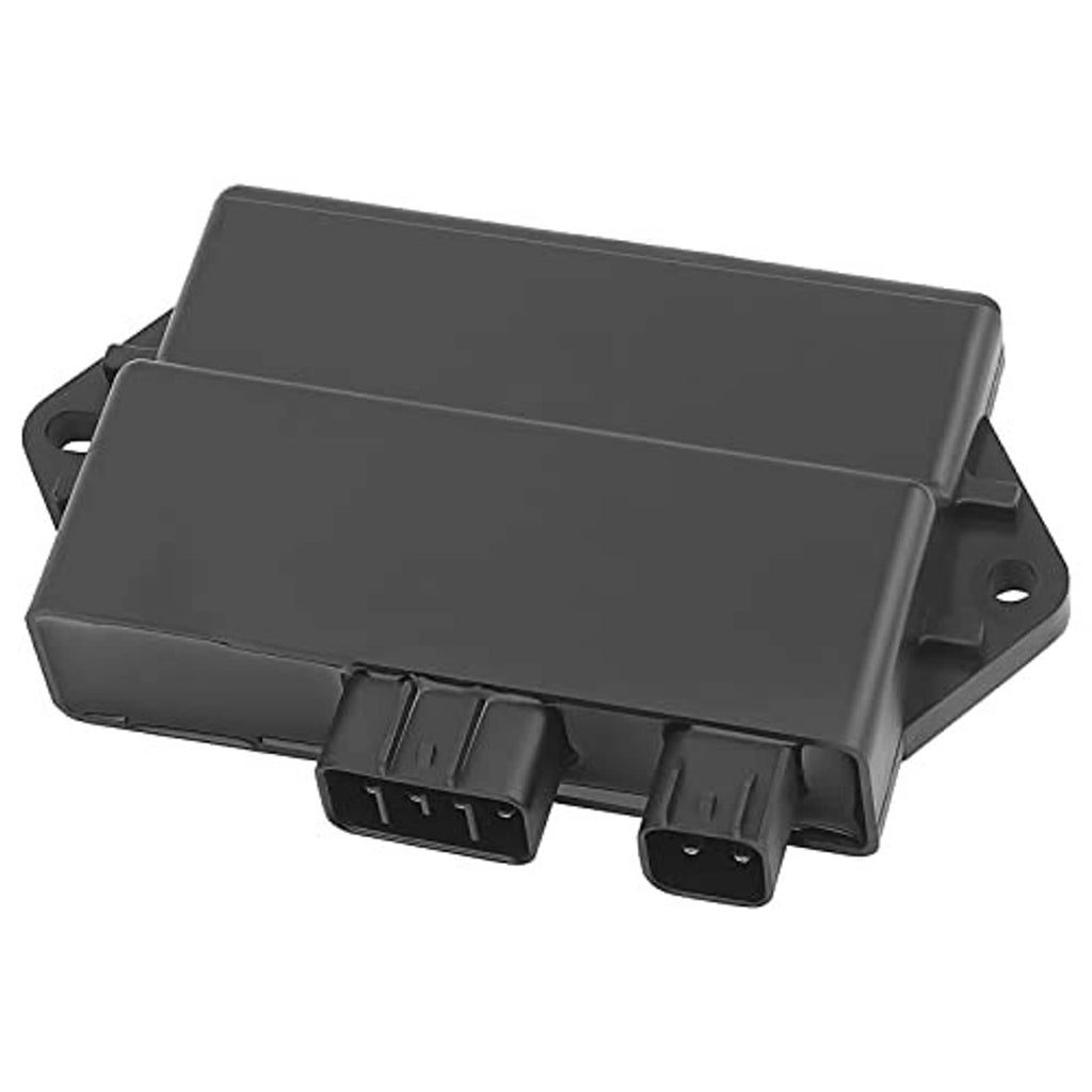 Black ignitor module with side mounting bracket and front connector ports