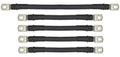 Black 4-gauge battery cable set with ring terminals for golf cart use