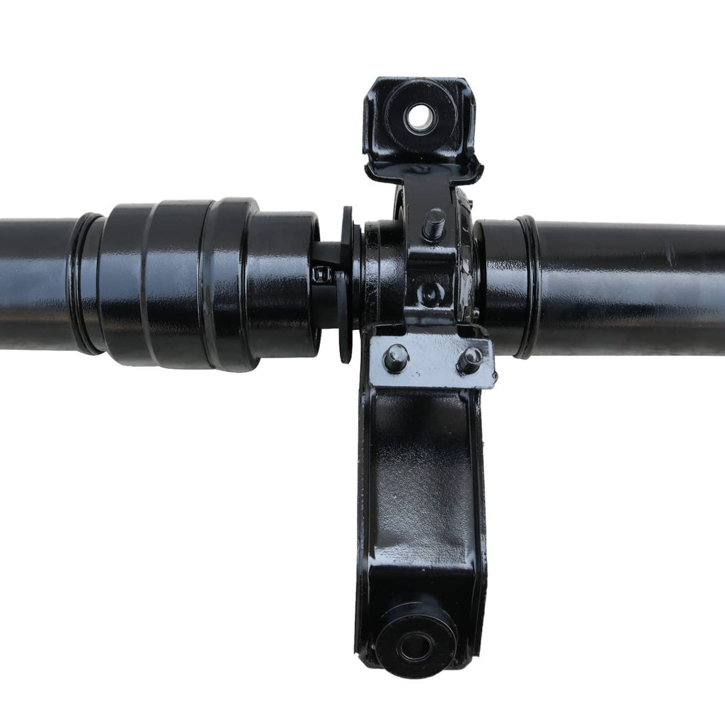 Rear drive shaft joint bracket with mounting holes and circular bushing