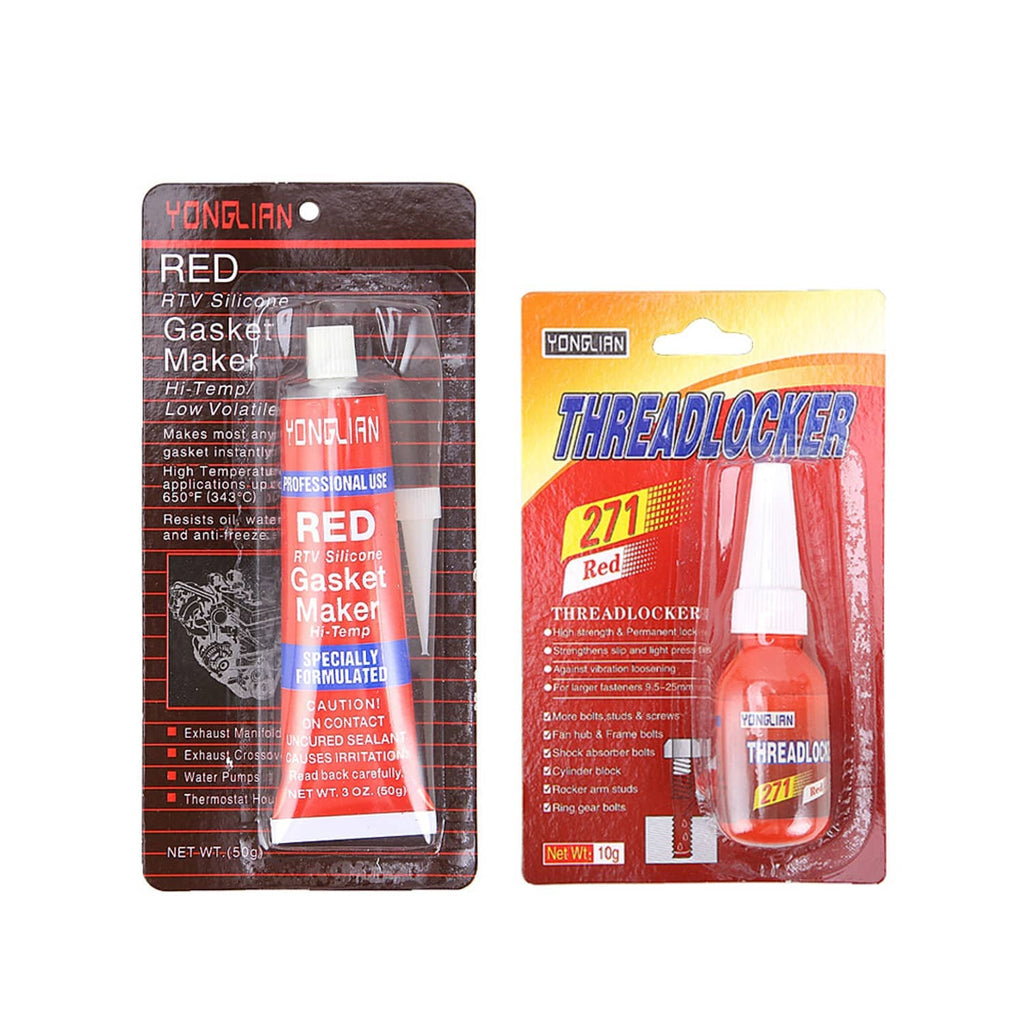 YONGLIAN RED gasket maker and THREADLOCKER threadlocker packages with red bottle