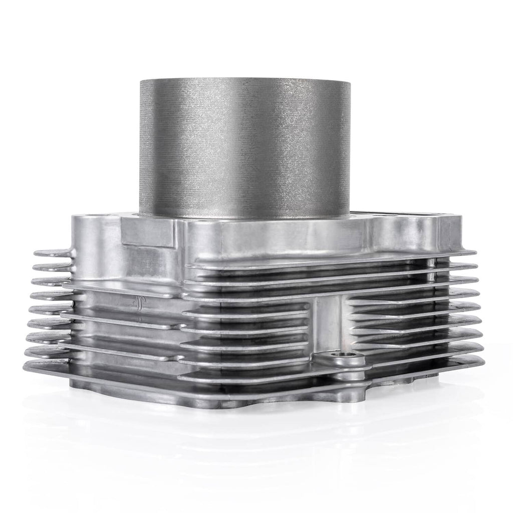 Aluminum engine cylinder block with fins and gasket mounting flanges