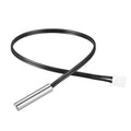 15.7 in stainless steel NTC thermistor probe with black cable and white connector