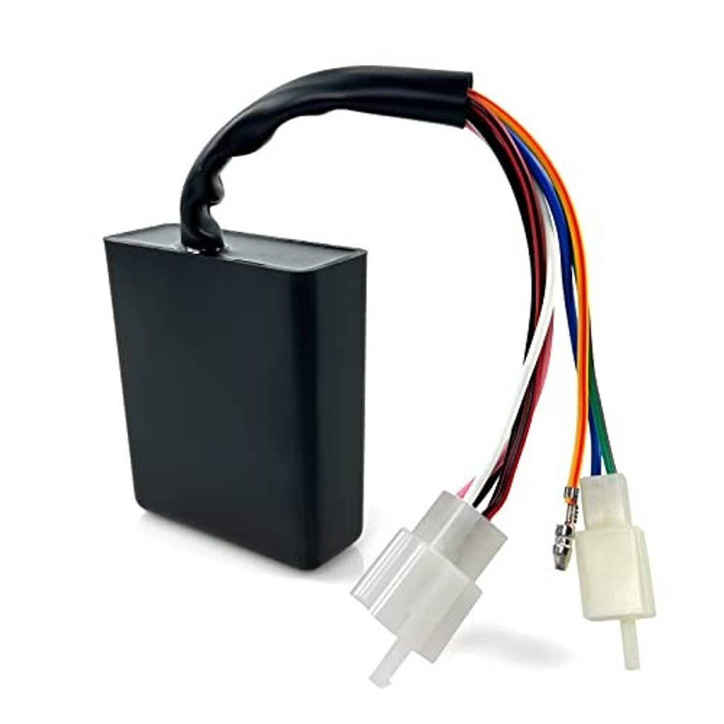 CDI igniter box with multi-colored wire harness and two white electrical connectors