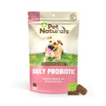 Pet Naturals Daily Probiotic dog chew pouch with duck flavor and brown chew pieces