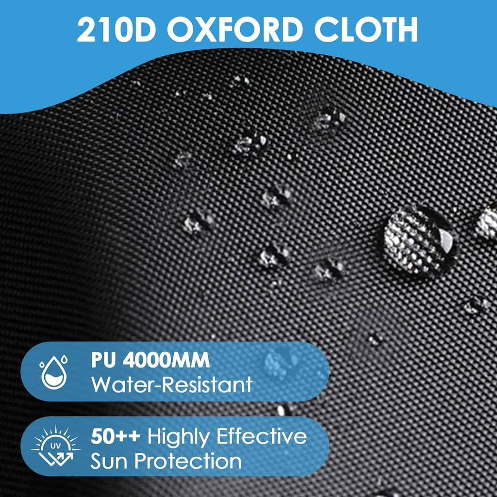 210D Oxford cloth fabric for bike storage tent, black textured material close-up
