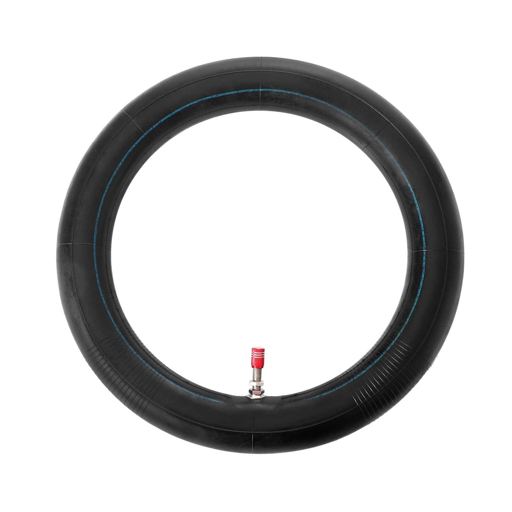 Motorcycle inner tube replacement loop, black with blue stripe and straight valve stem