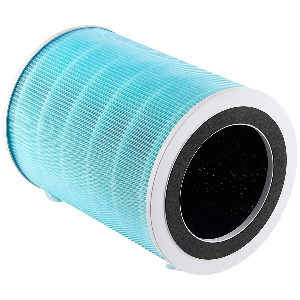 Uimoso H13 air purifier filter replacement, blue pleated cylinder with black center ring