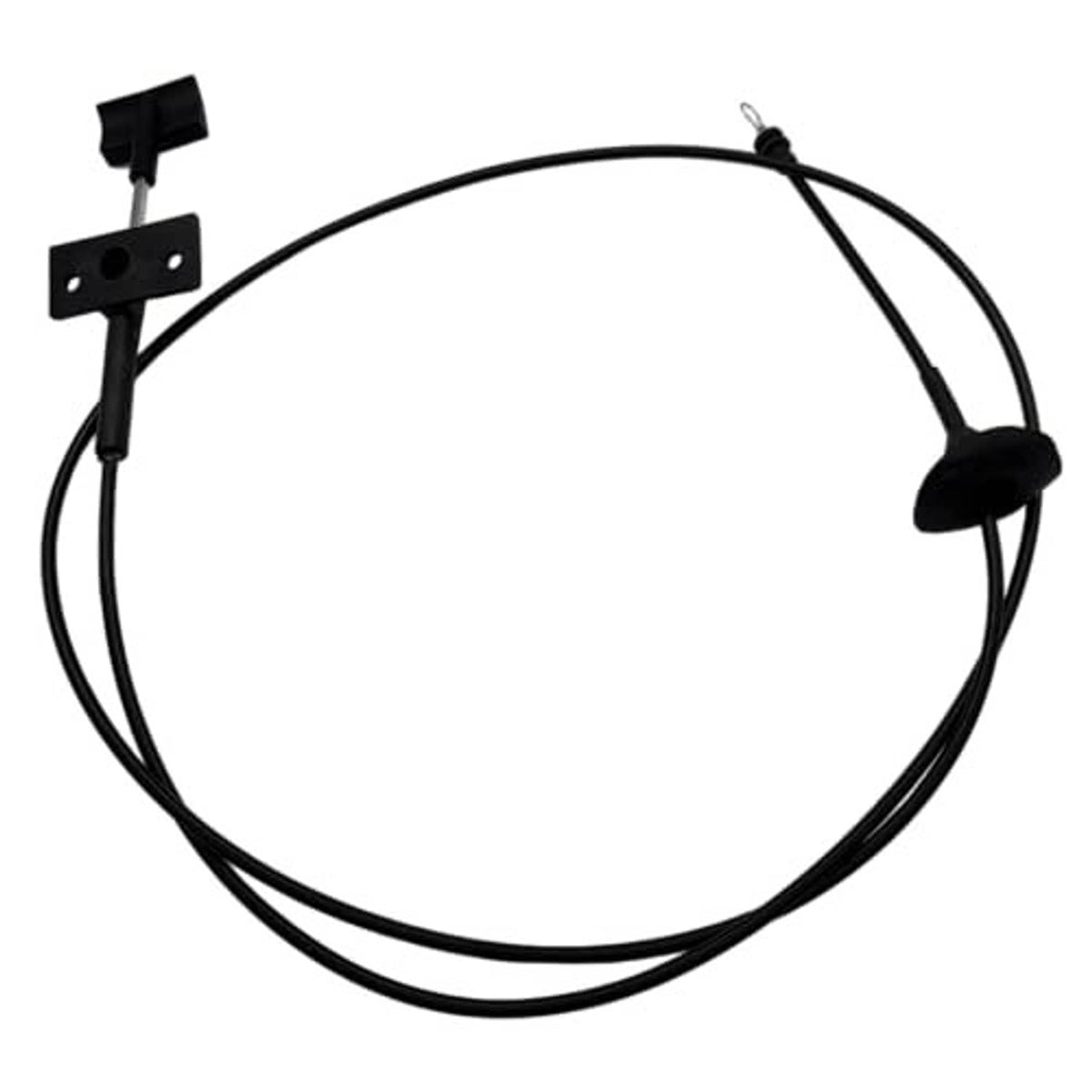 Black hood release cable with pull handle and bracket mounting clips