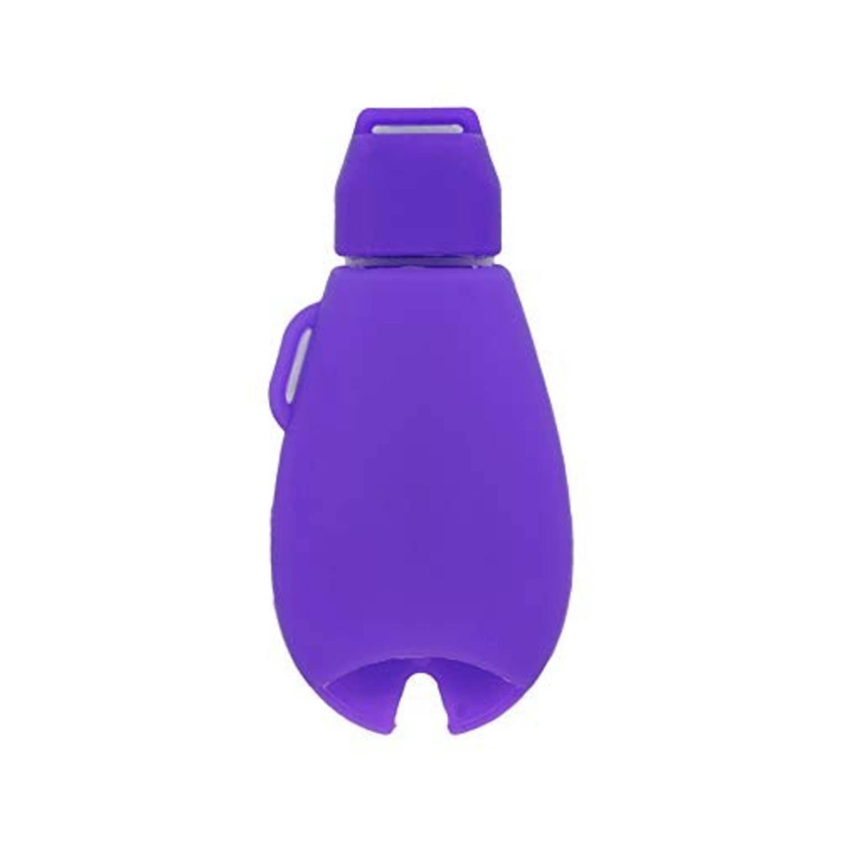 Deep purple silicone key fob cover with smooth back and side loop