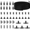 Aquarium airline hose tubing kit with coiled black hose and assorted air accessories
