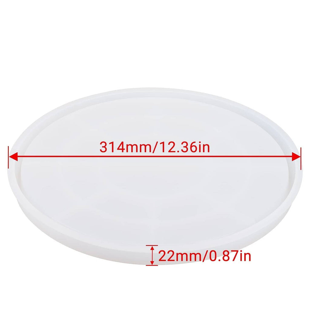 Large round resin tray mold, shown with 314mm diameter and 22mm depth