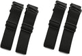 Black bra strap set: four adjustable elastic straps with plastic adjusters and clips