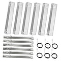Grill replacement heat shields and burner tubes with black O-ring seals