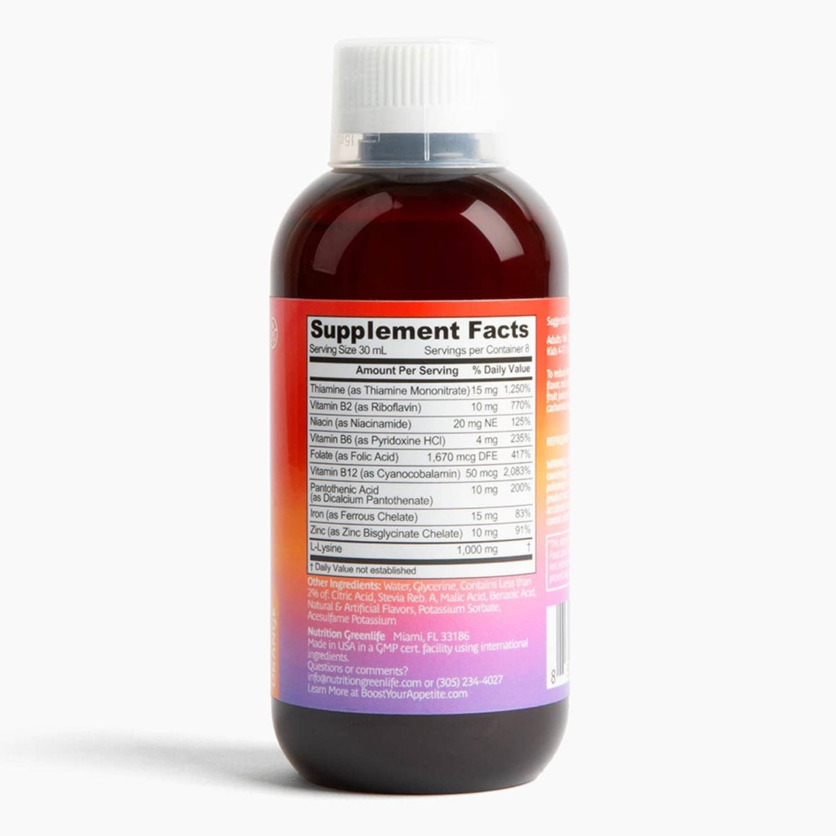 Dietary supplement bottle showing Supplement Facts ingredient panel